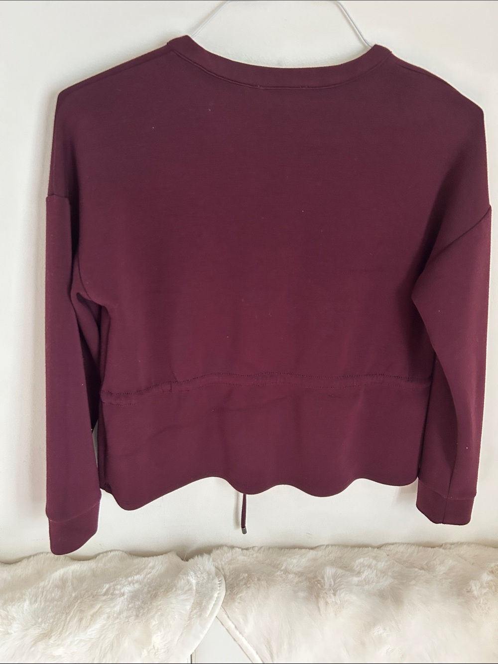 Maroon Drawstring Pullover Top - Picture 2 of 3